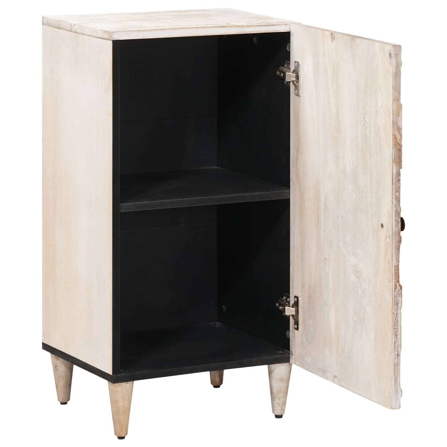 Sideboard with Storage White 40 x 33.5 x 75 cm Solid Mango Wood
