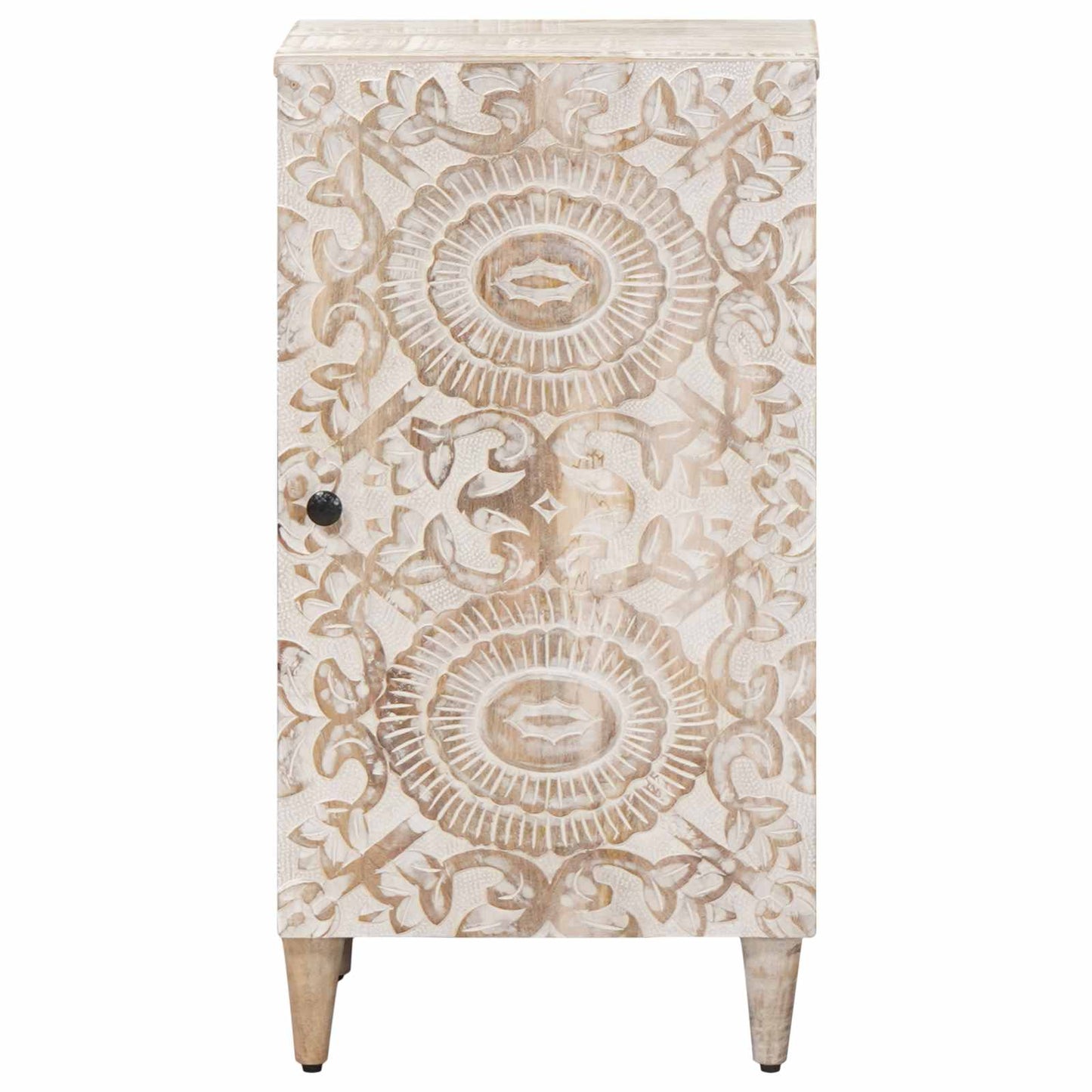 Sideboard with Storage White 40 x 33.5 x 75 cm Solid Mango Wood