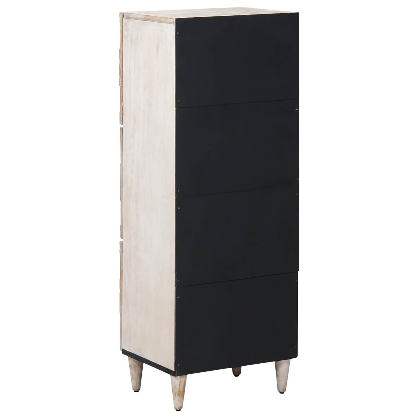 High Board with Shelf White 40 x 33.5 x 110 cm Solid Mango Wood