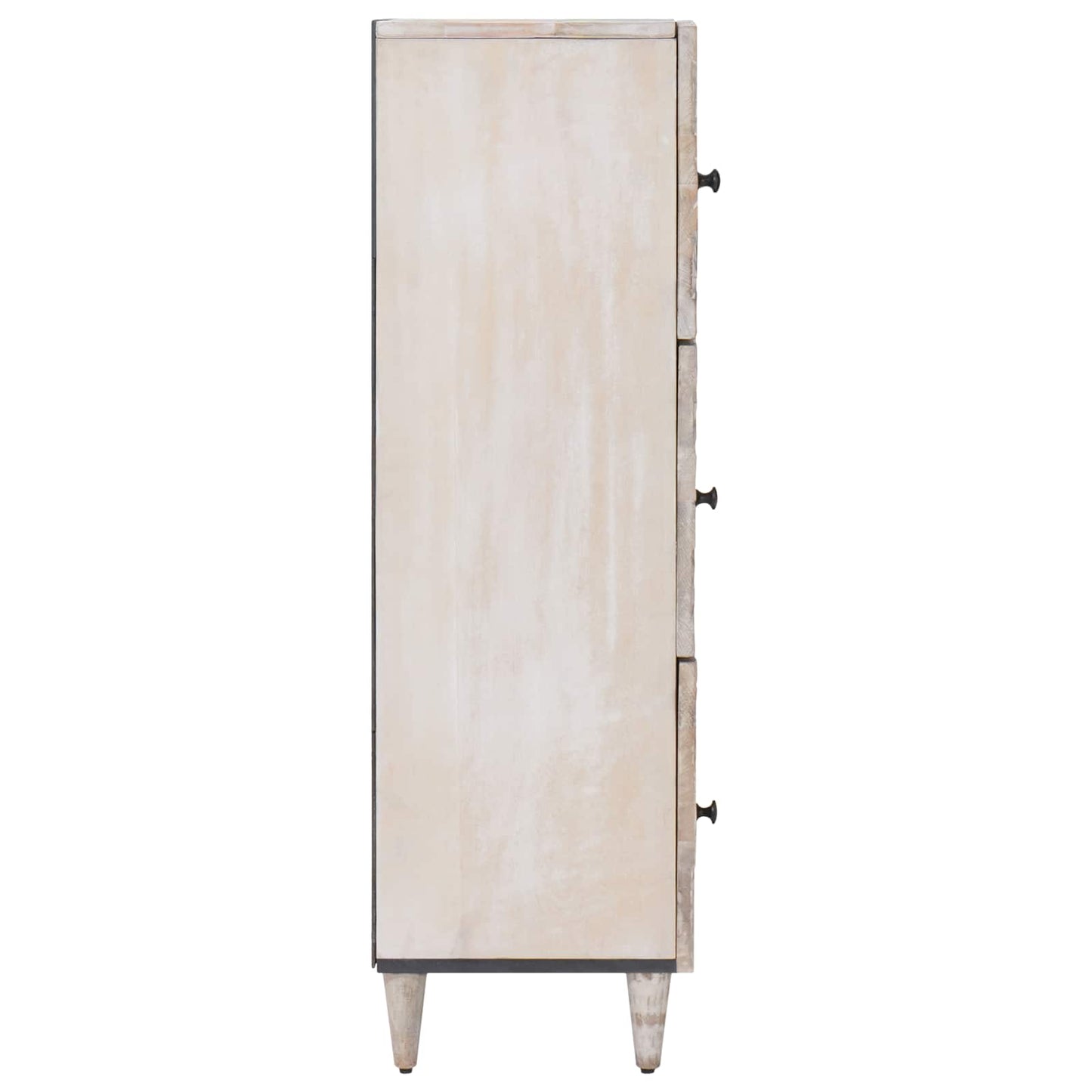 High Board with Shelf White 40 x 33.5 x 110 cm Solid Mango Wood