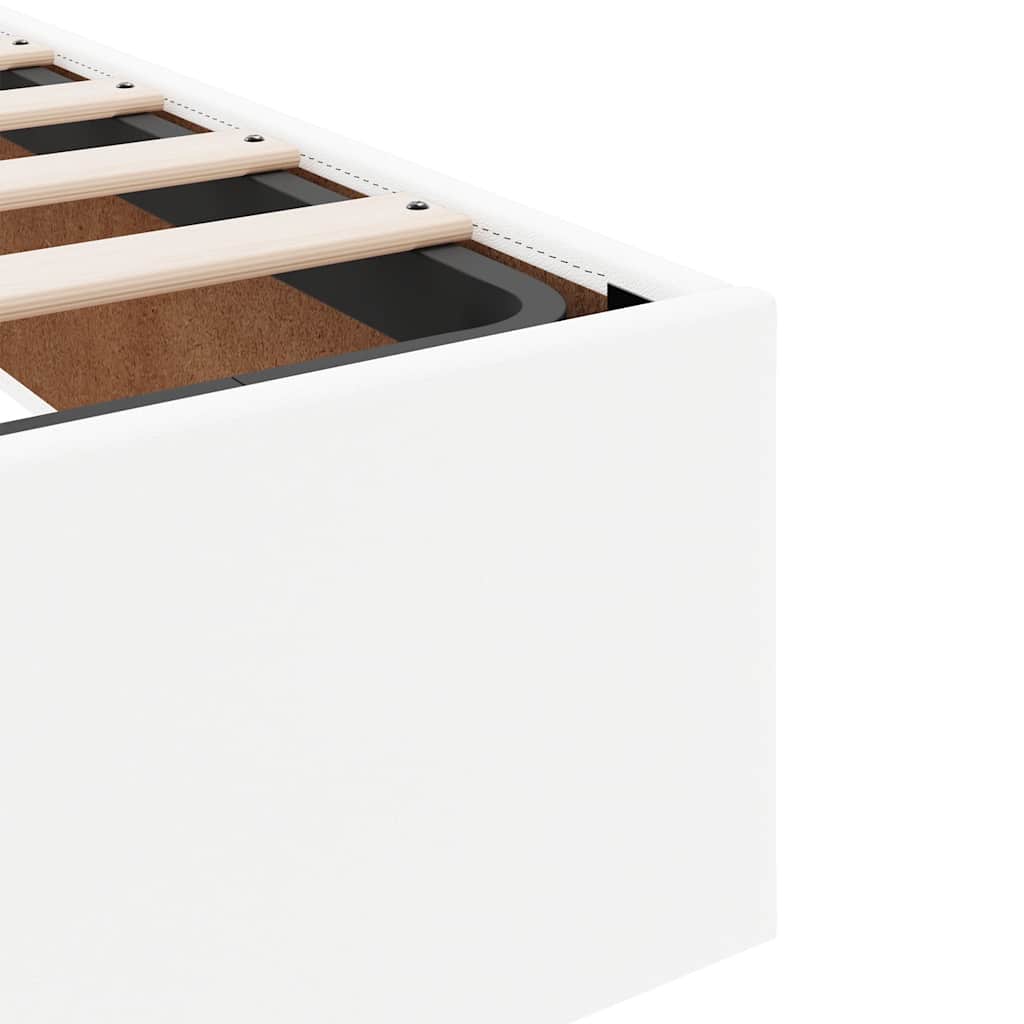 Ottoman Bed Frame without Mattress White Super King Faux Leather