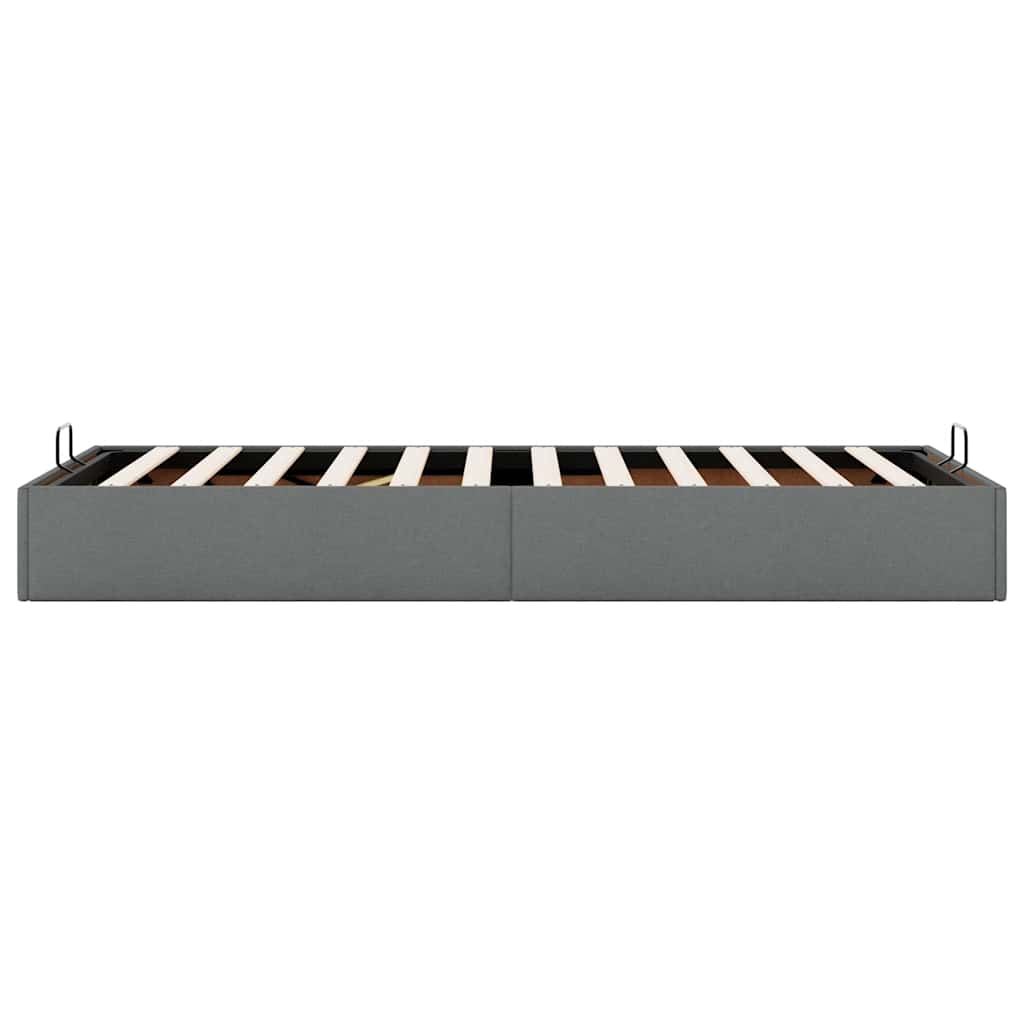 Ottoman Bed Frame without Mattress Dark Grey Single Fabric