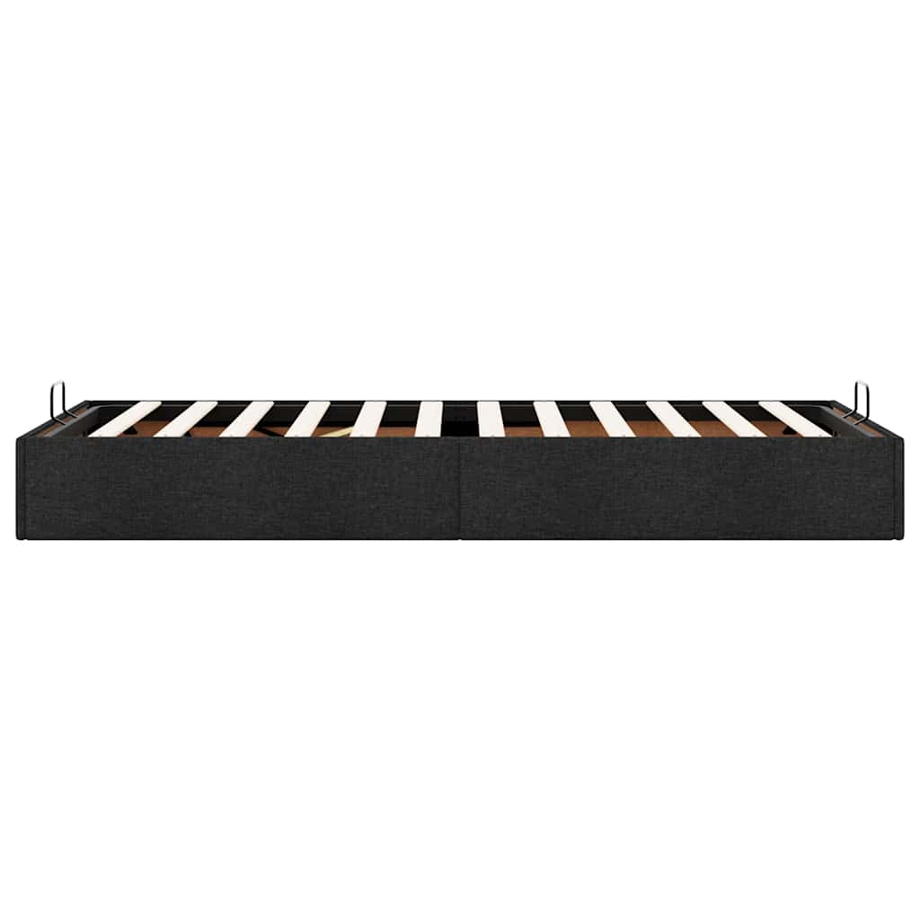 Ottoman Bed Frame without Mattress Black Single Fabric