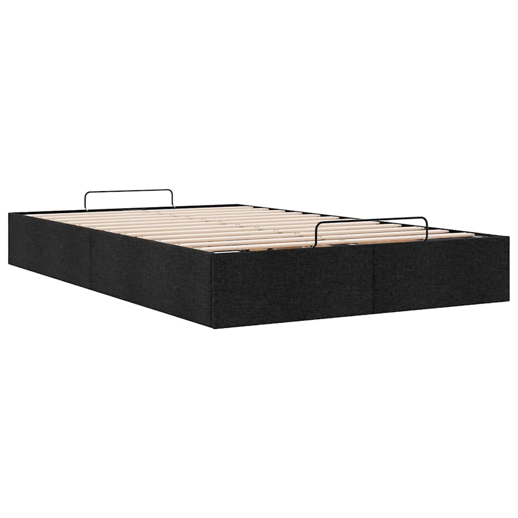 Ottoman Bed Frame without Mattress Black Double Fabric