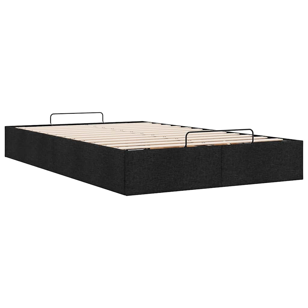 Ottoman Bed Frame without Mattress Black Double Fabric