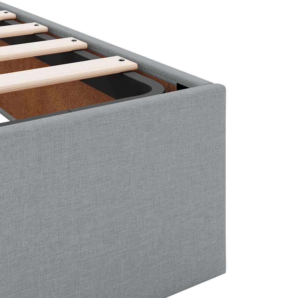 Ottoman Bed Frame without Mattress Light Grey Super King Fabric