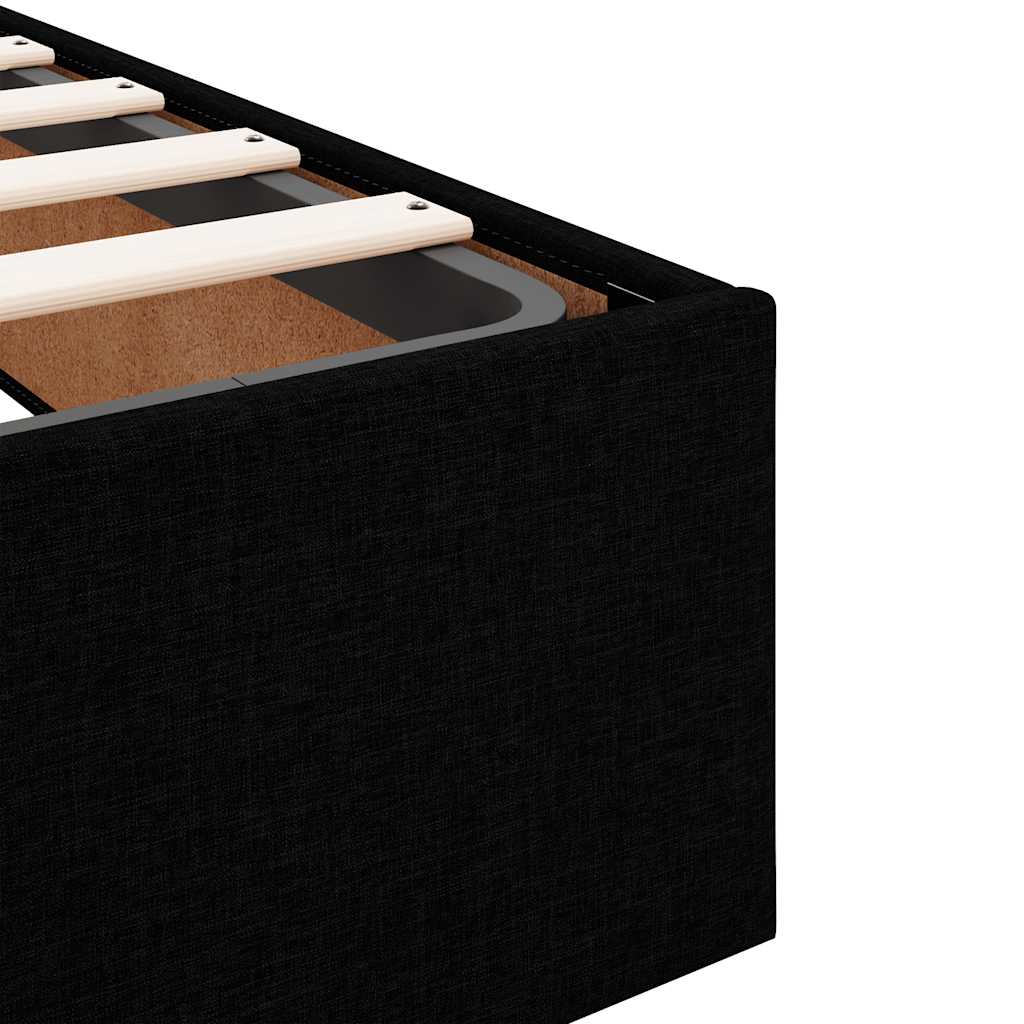 Ottoman Bed Frame without Mattress Black Super King Fabric