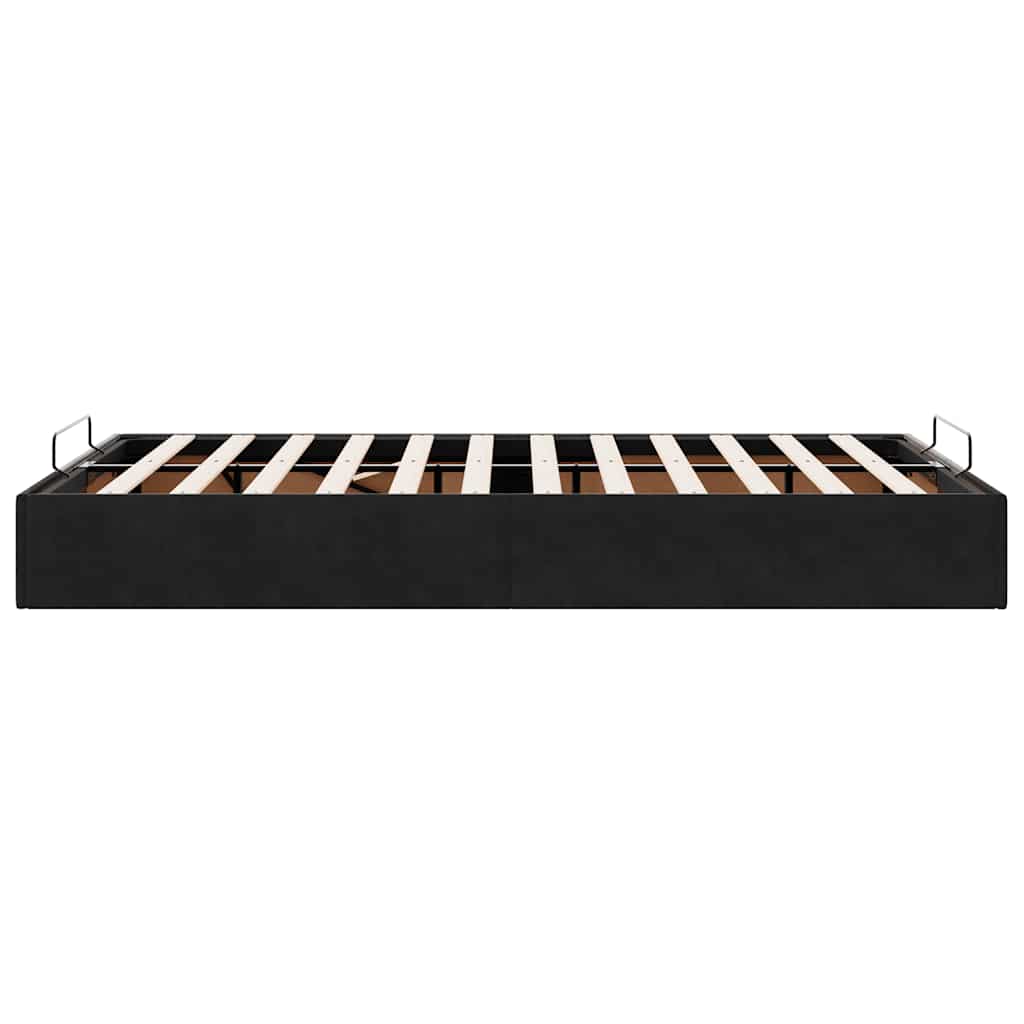 Ottoman Bed Frame No Mattress Black Double Velvet