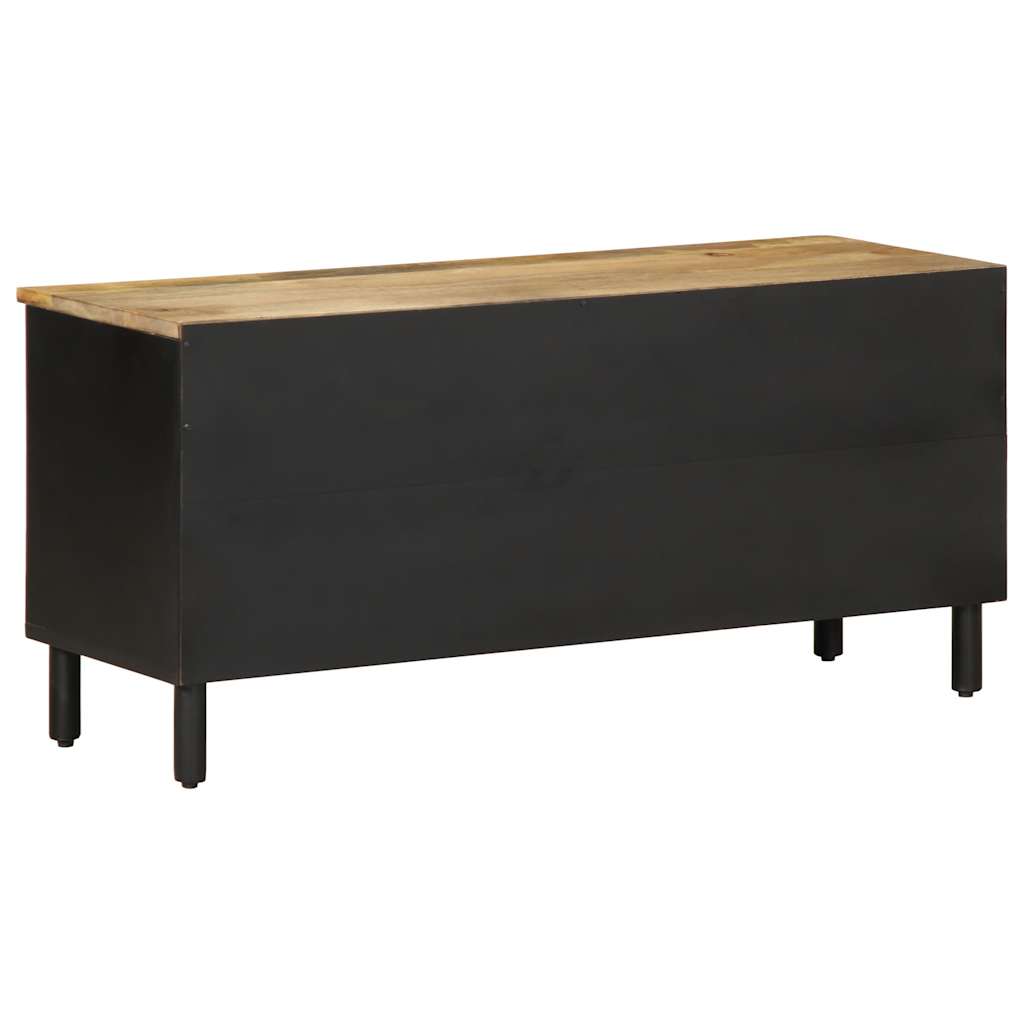 vidaXL TV Cabinet Black 100x33.5x46 cm Solid Rough Wood Mango