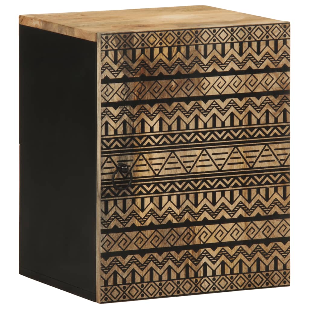 Bathroom Hanging Cabinet Black 38x33,5x48 cm Solid Wood Mango