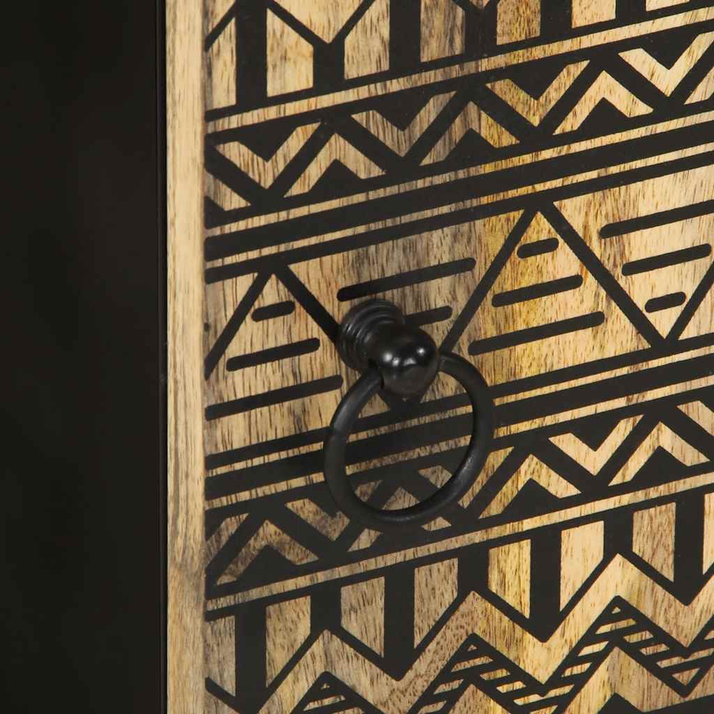 Bathroom Hanging Cabinet Black 38x33,5x48 cm Solid Wood Mango
