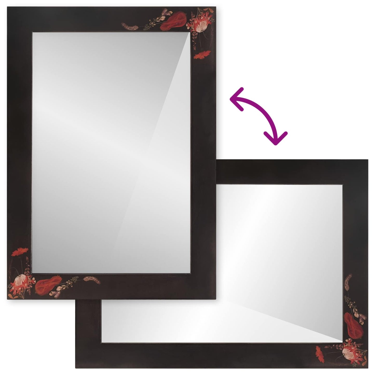 Mirror Wall-mounted Multicolour 70 x 50 x 3 cm Glass