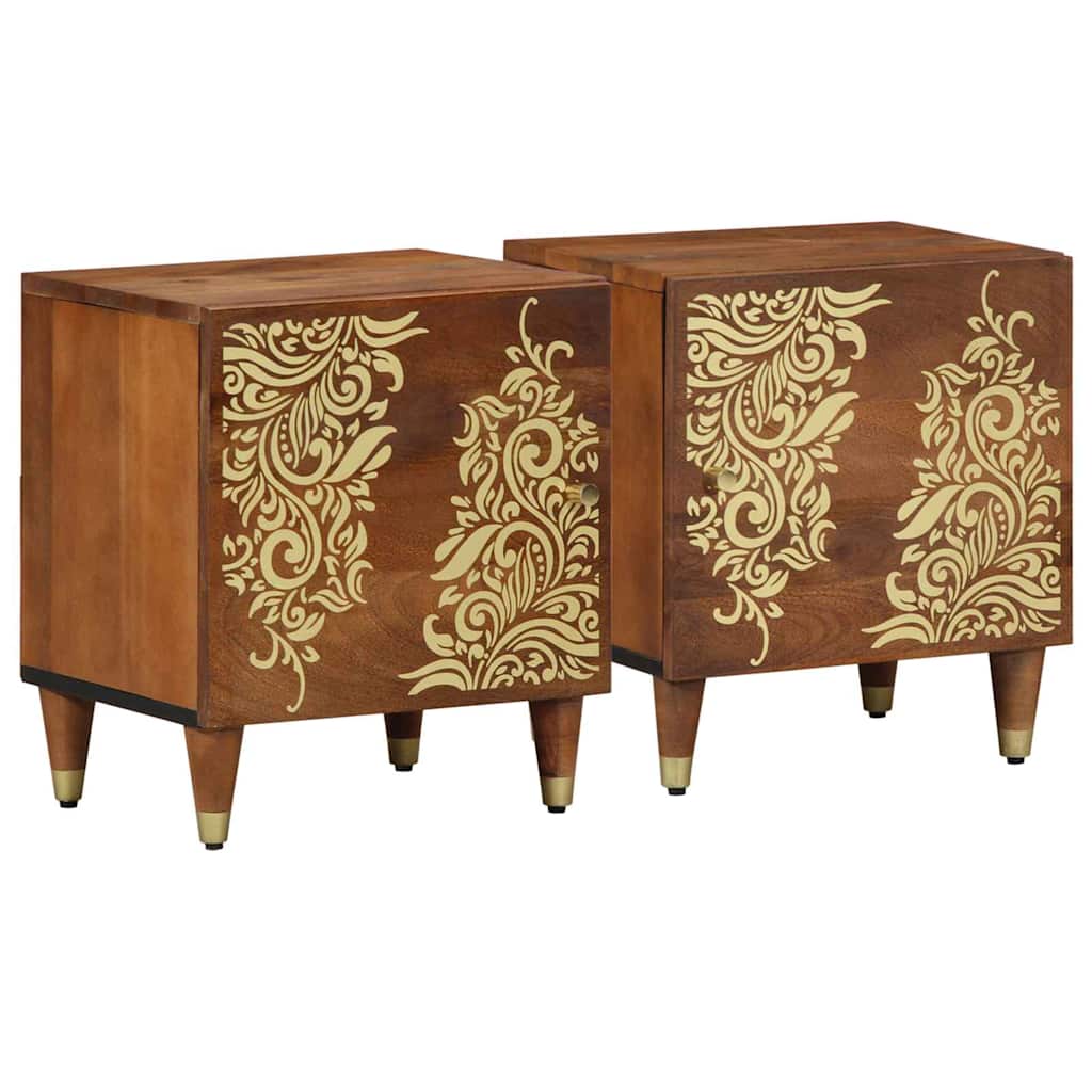 Bedside Cabinet with Door 2 pcs Honey Brown 40 x 33 x 46 cm