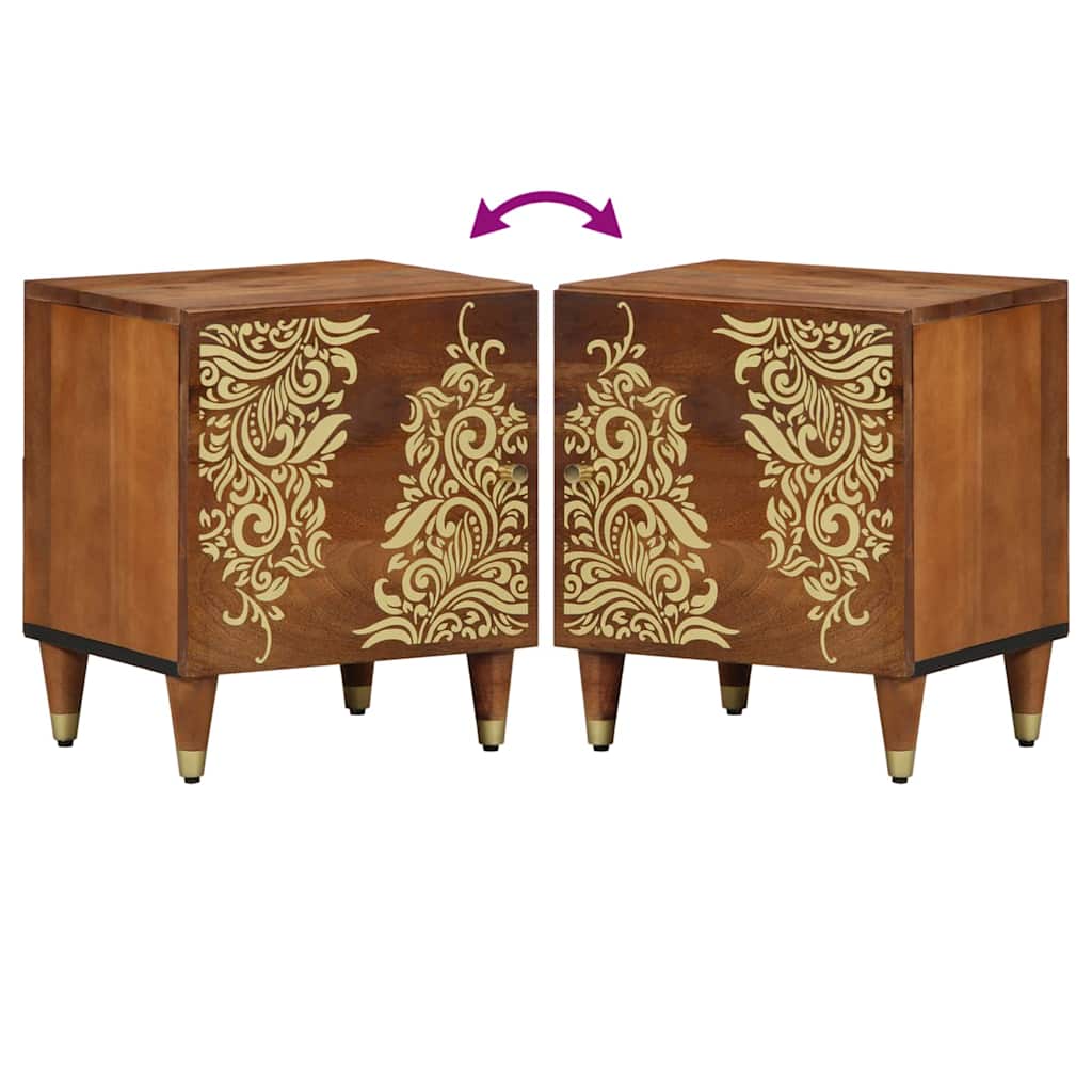 Bedside Cabinet with Door 2 pcs Honey Brown 40 x 33 x 46 cm