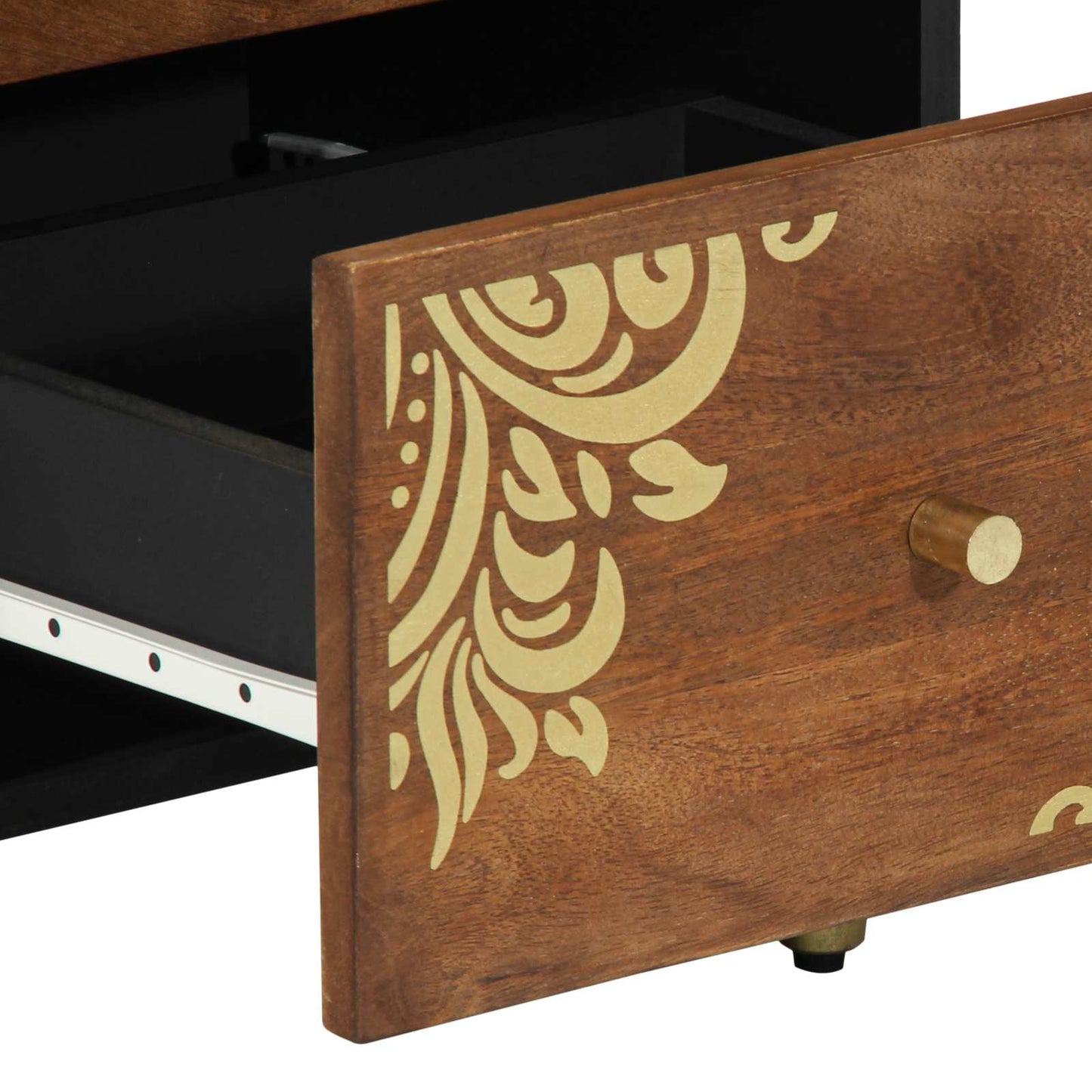 Sideboard with Drawer Brown 40 x 33 x 75 cm Solid Mango Wood