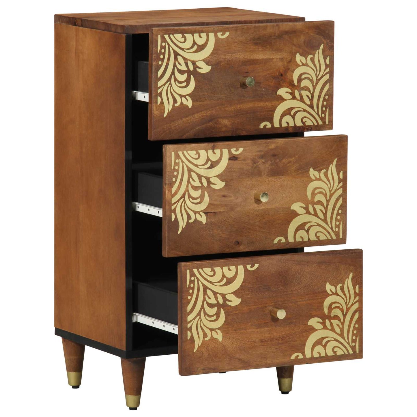Sideboard with Drawer Brown 40 x 33 x 75 cm Solid Mango Wood