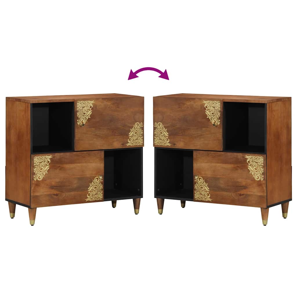 Sideboard with Shelf Brown 80 x 33 x 75 cm Solid Mango Wood