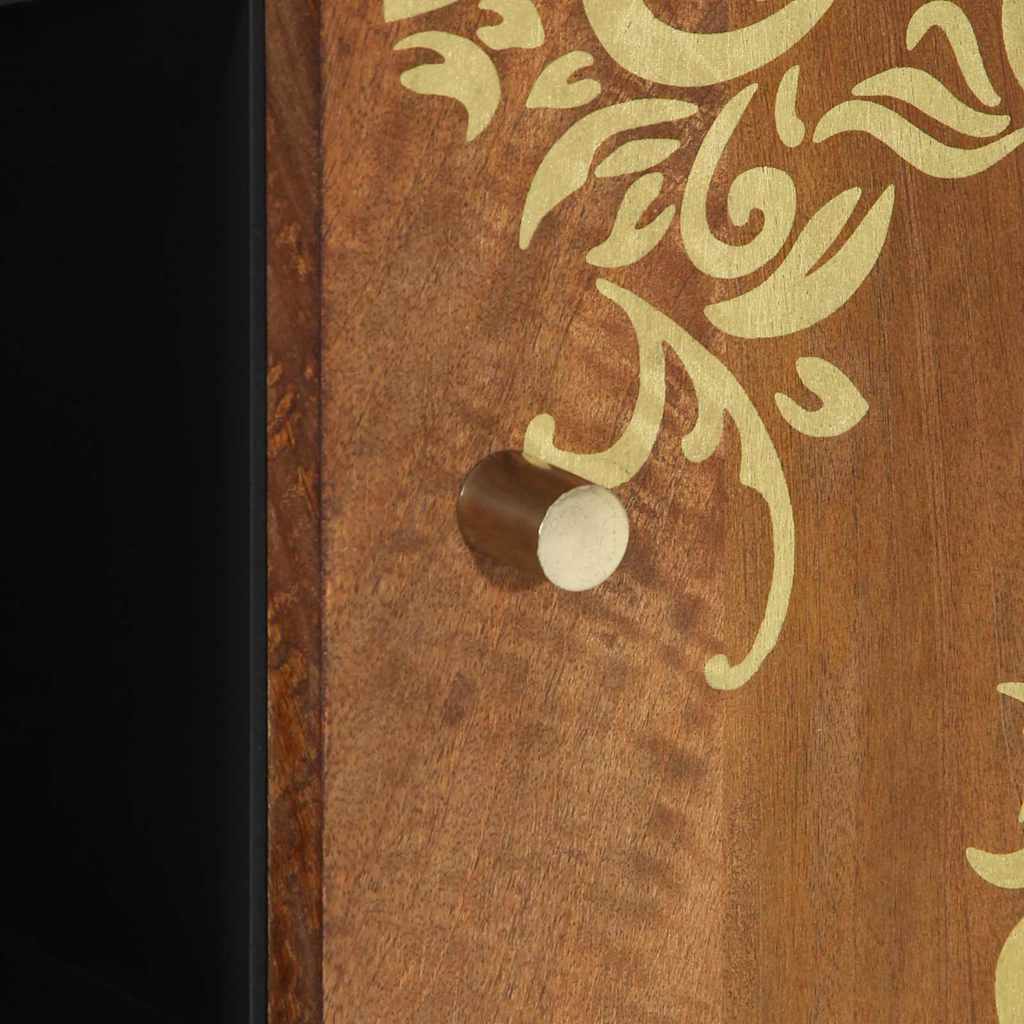 Sideboard with Shelf Brown 90 x 33 x 75 cm Solid Mango Wood