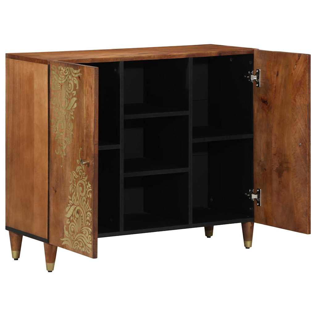 Sideboard with Shelf Brown 90 x 33 x 75 cm Solid Mango Wood