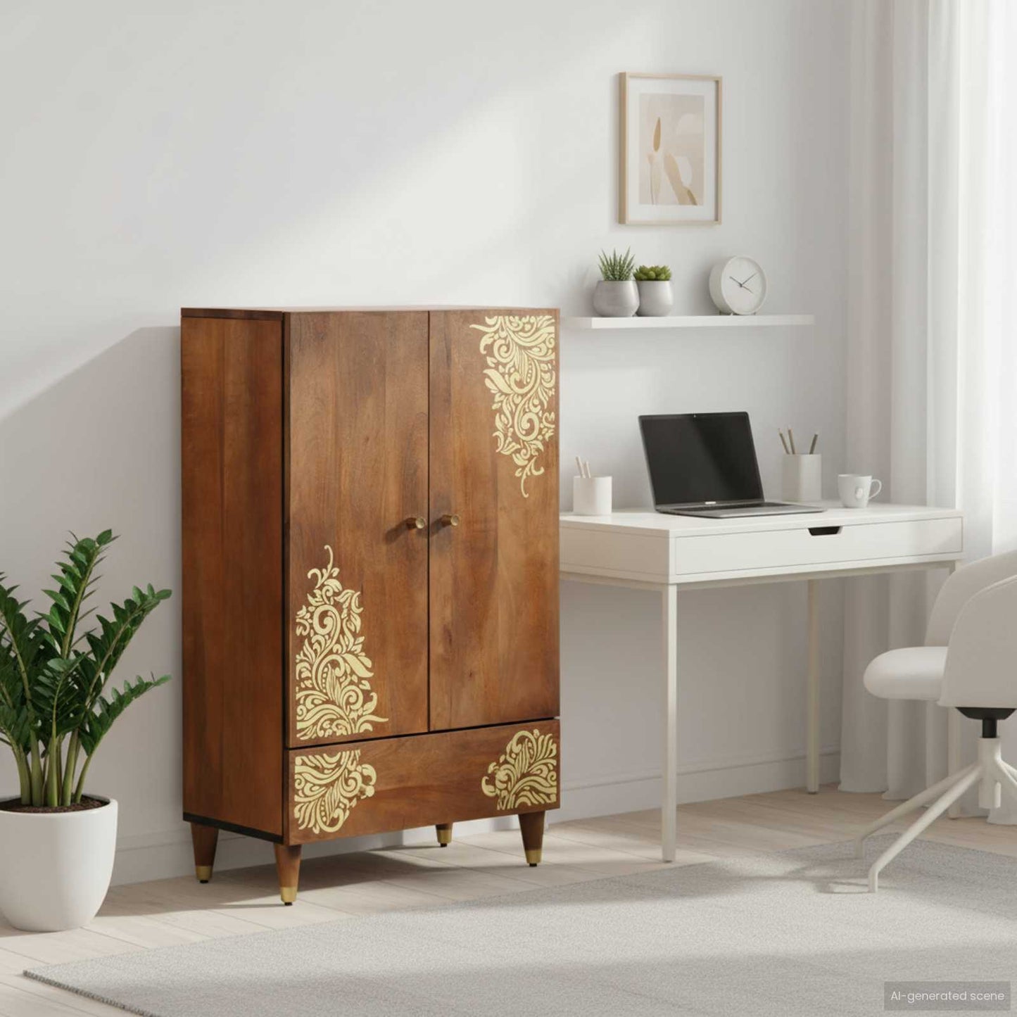 Highboard with Drawer Brown 60 x 33 x 100 cm Solid Mango Wood