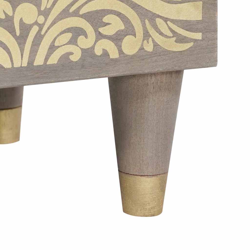 Bedside Cabinet with Door Grey 40 x 33 x 46 cm Solid Mango Wood