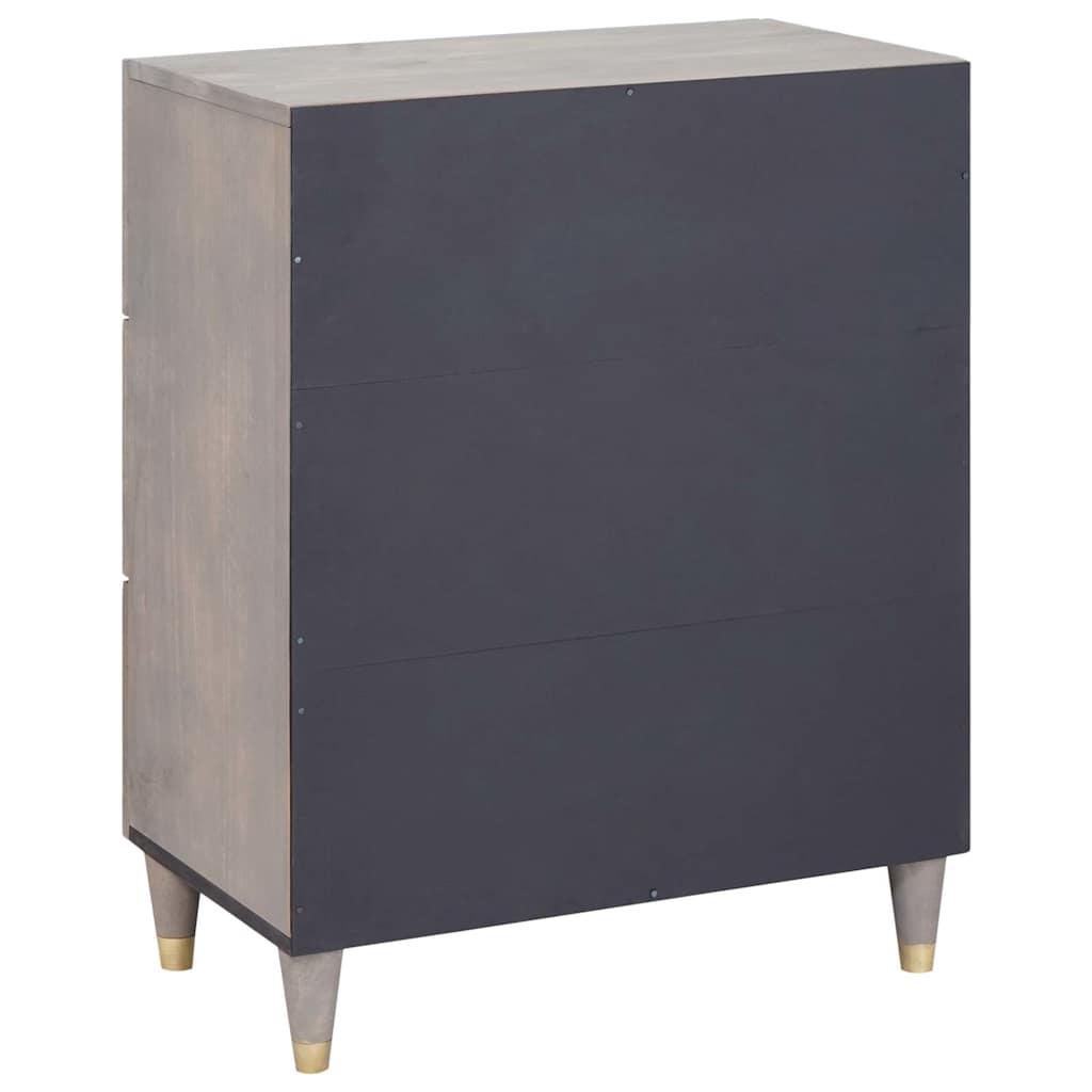 Sideboard Grey and Gold 60 x 33 x 75 cm Solid Mango Wood