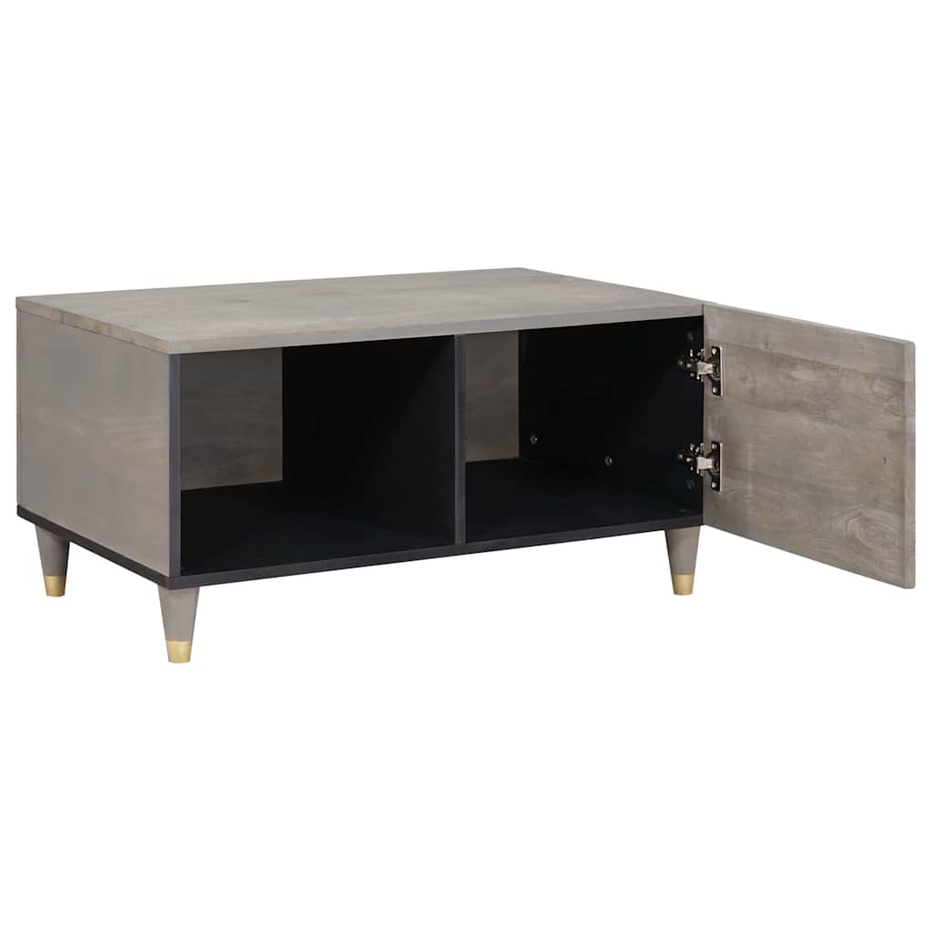 Coffee Table Grey 80 x 50 x 40 cm Solid Mango Wood
