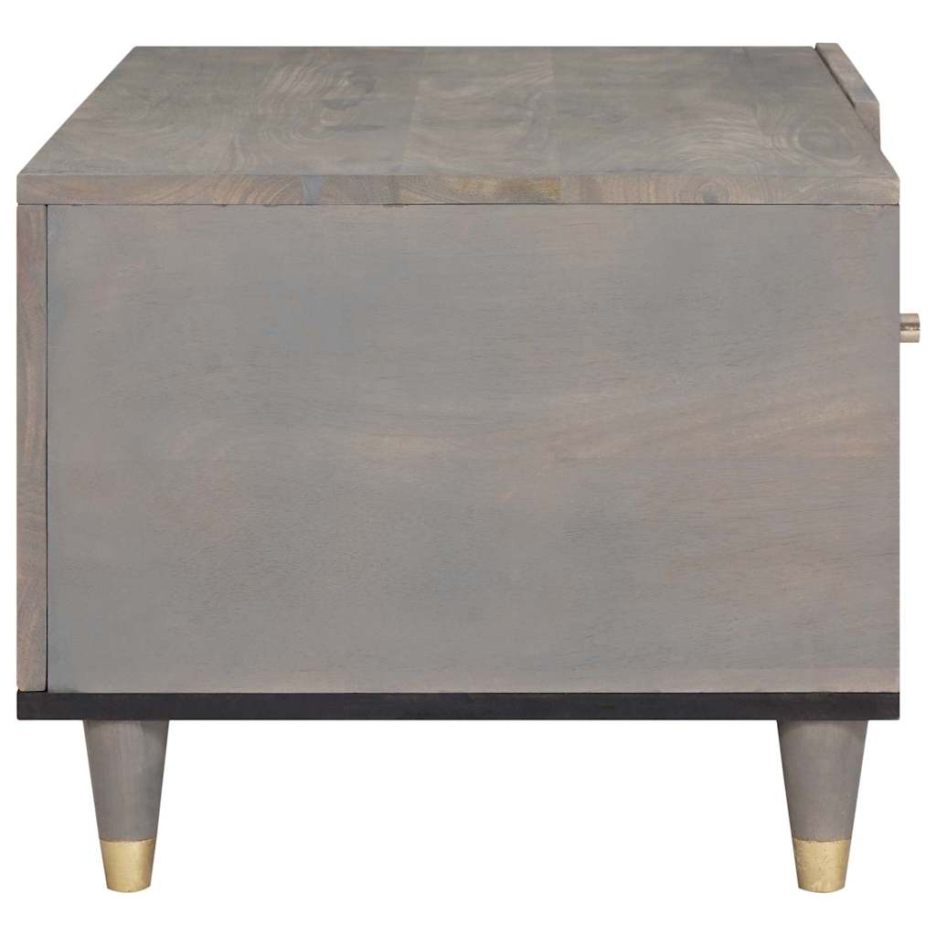Coffee Table Grey 80 x 50 x 40 cm Solid Mango Wood
