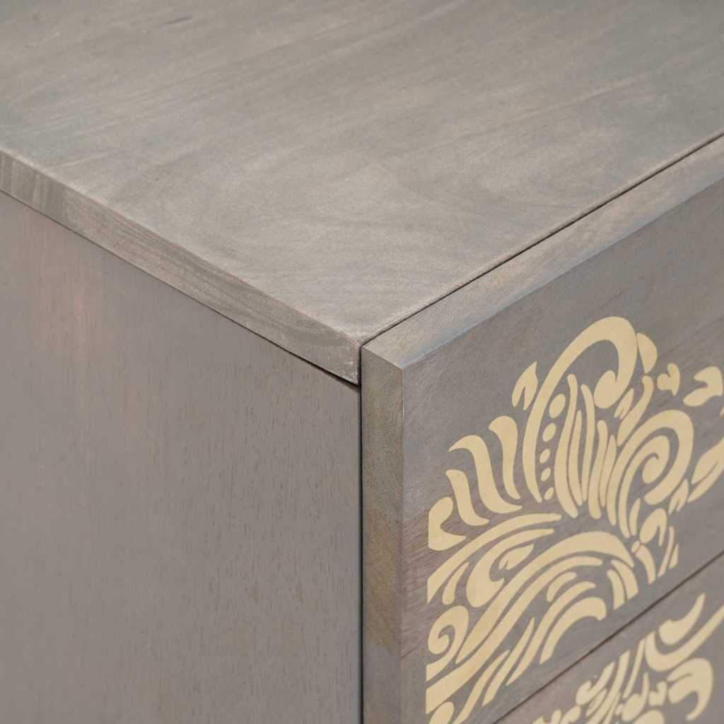 Bedside Cabinet with Door Grey 50 x 33 x 60 cm Solid Mango Wood
