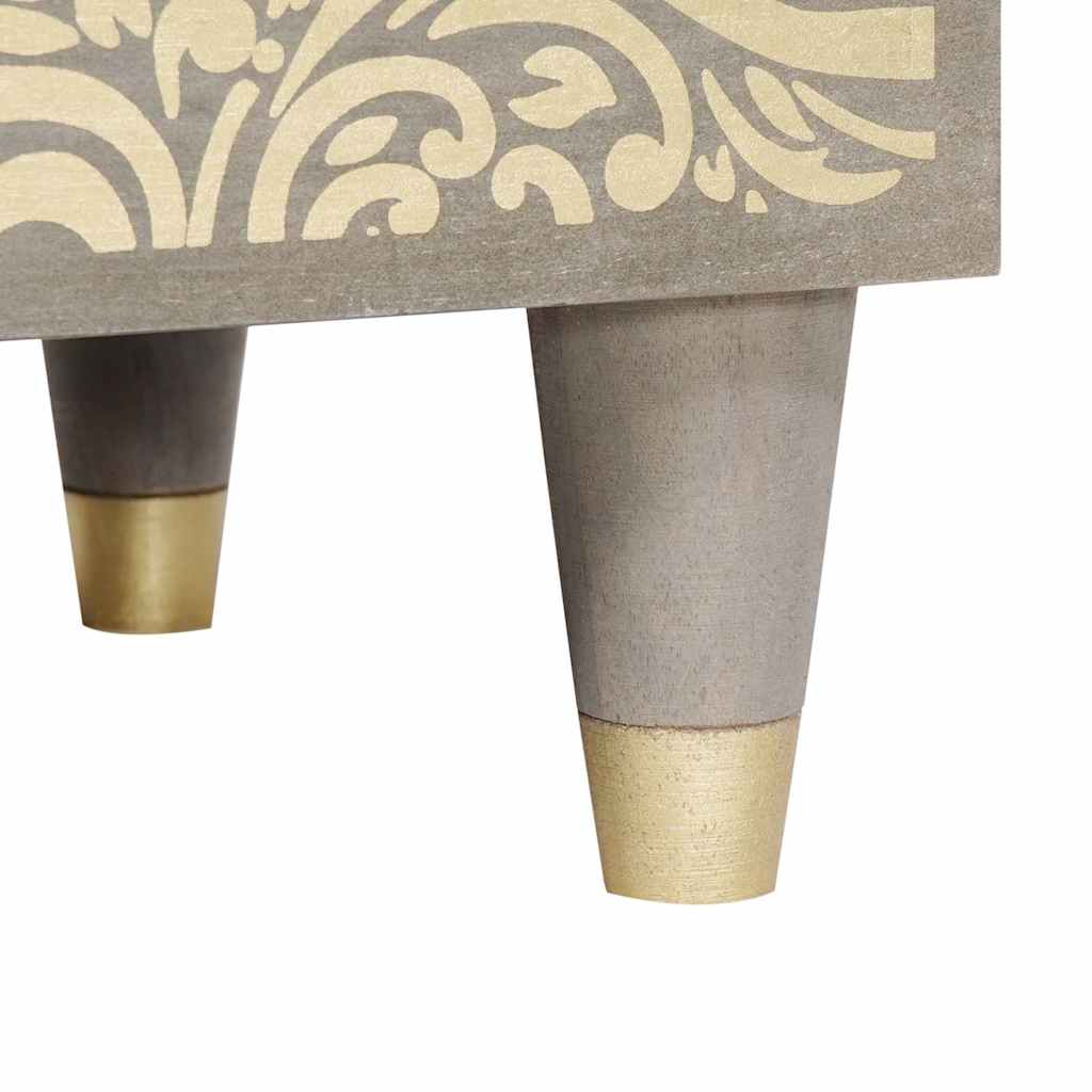 Bedside Cabinet with Door Grey 50 x 33 x 60 cm Solid Mango Wood