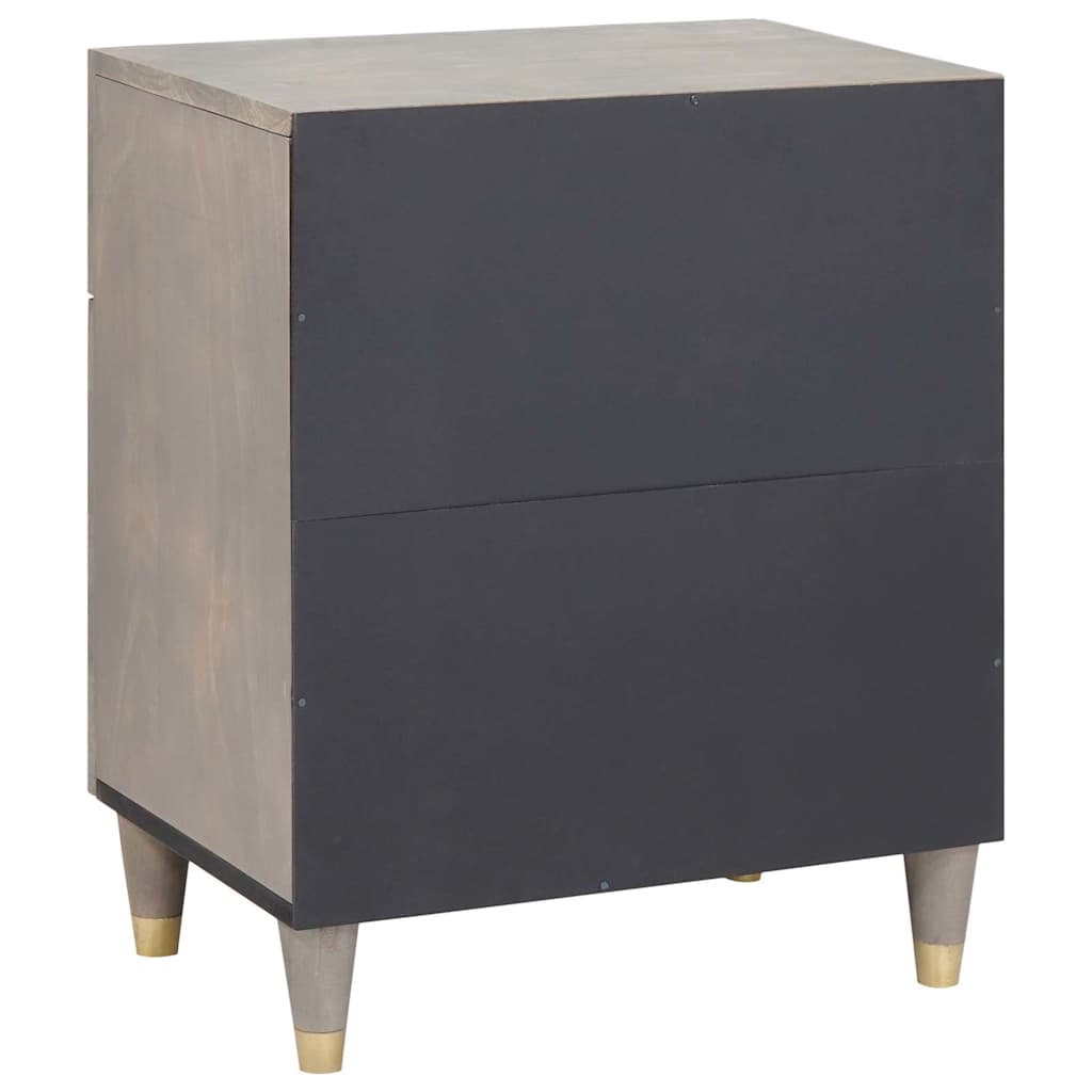 Bedside Cabinet with Door Grey 50 x 33 x 60 cm Solid Mango Wood