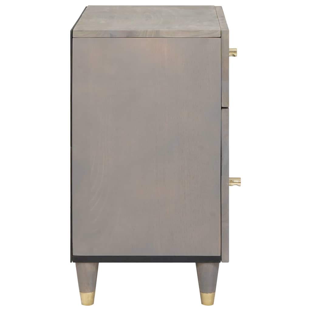 Bedside Cabinet with Door Grey 50 x 33 x 60 cm Solid Mango Wood
