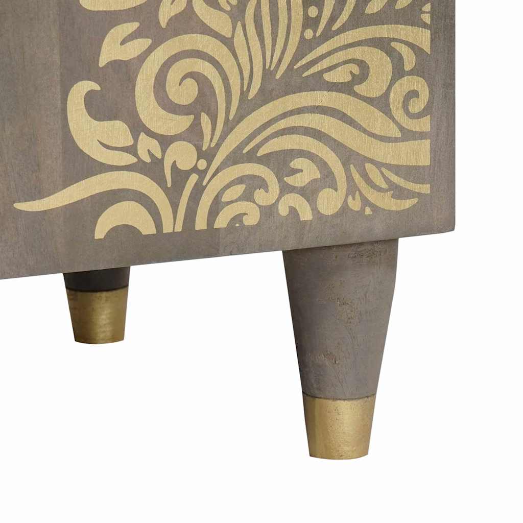 Bedside Cabinet with Door Grey 50 x 33 x 60 cm Solid Mango Wood