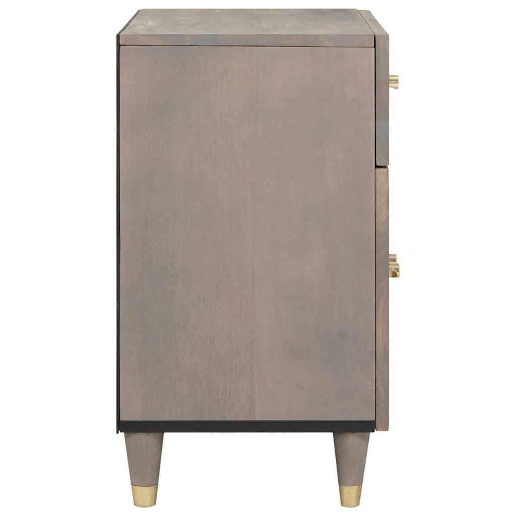 Bedside Cabinet with Door Grey 50 x 33 x 60 cm Solid Mango Wood