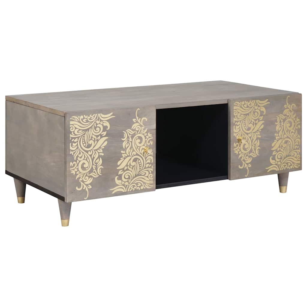 Coffee Table Grey 100 x 54 x 40 cm Solid Mango Wood