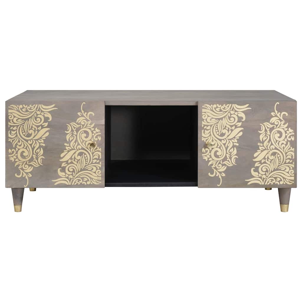 Coffee Table Grey 100 x 54 x 40 cm Solid Mango Wood