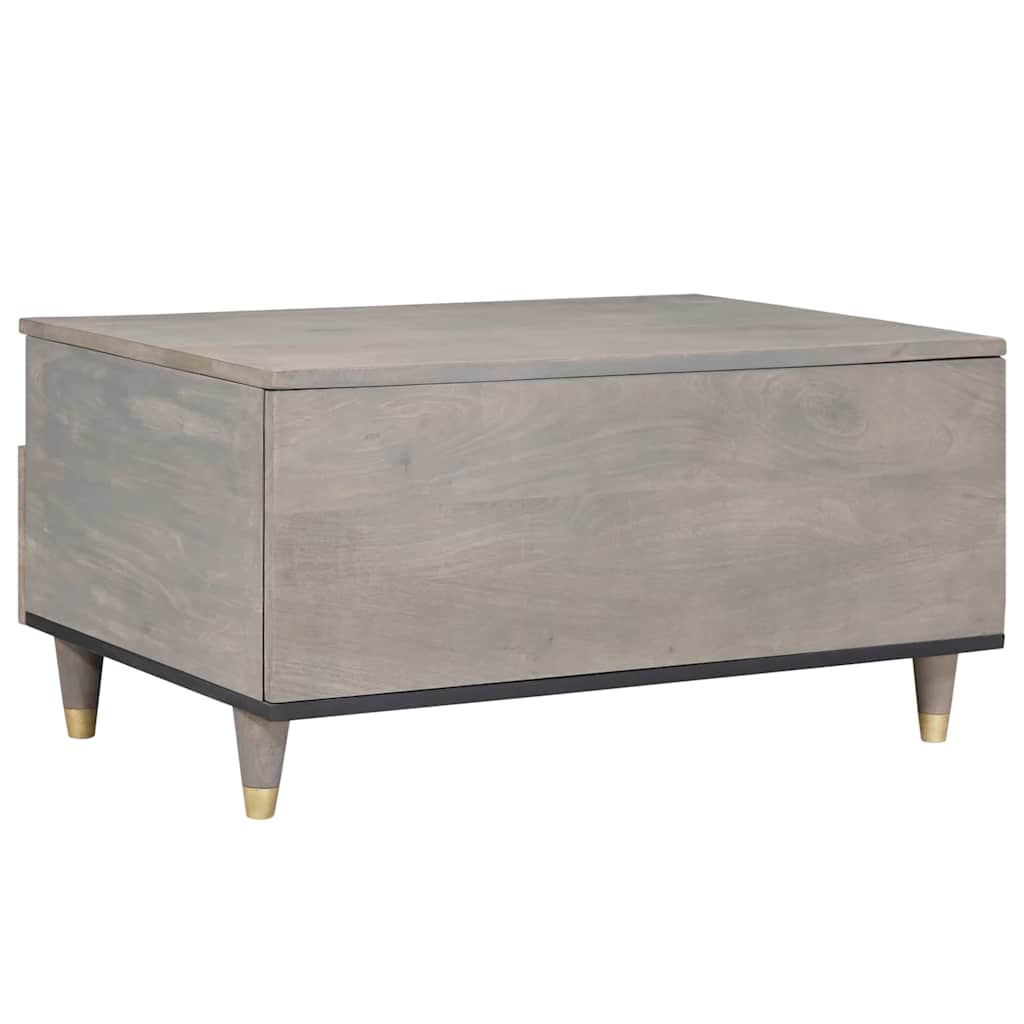 Coffee Table with Drawer Grey 80 x 54 x 40 cm Solid Mango Wood