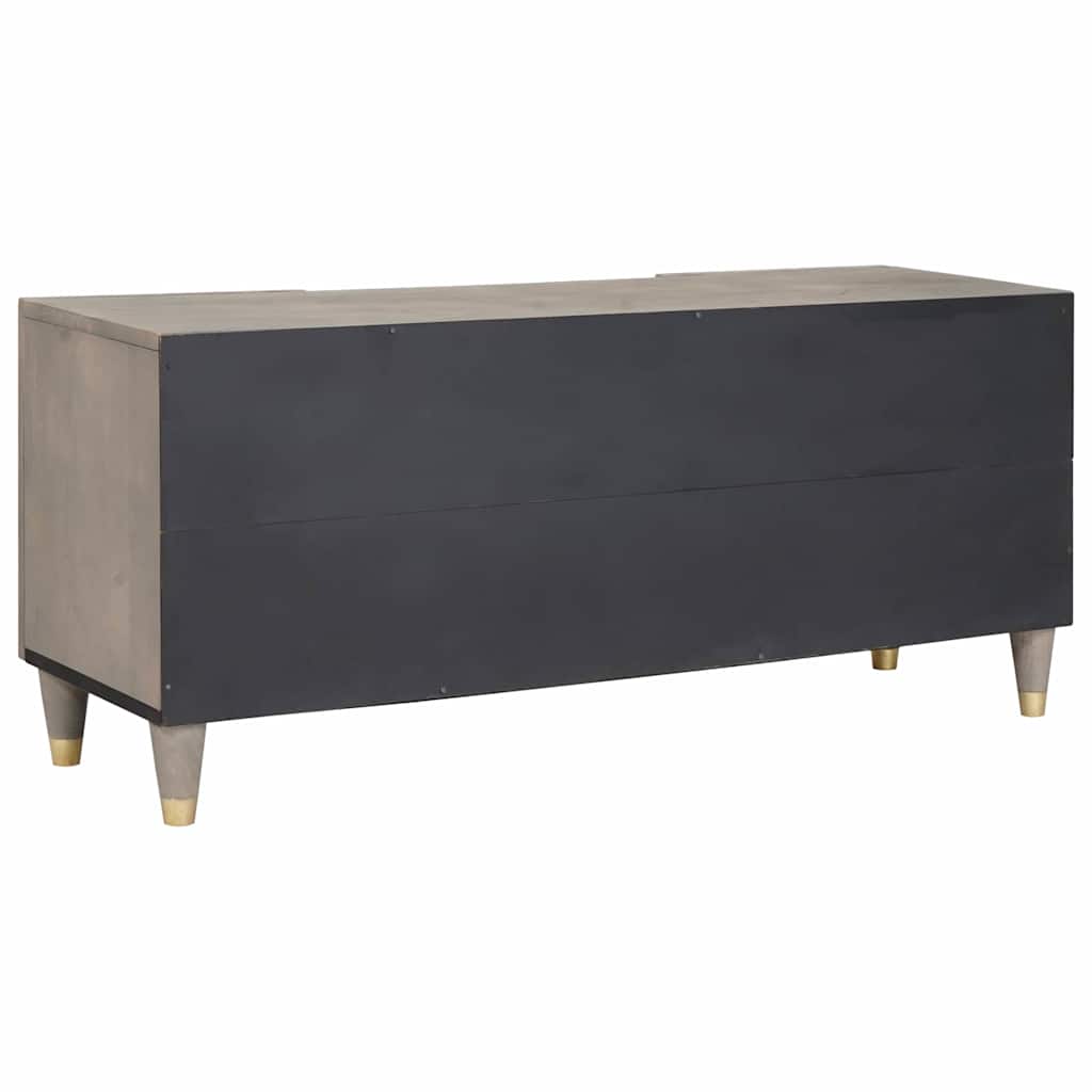 TV Cabinet with Drawer Grey 105 x 33 x 46 cm Solid Mango Wood