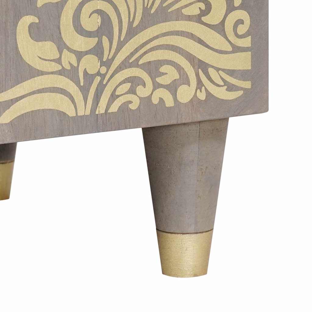 TV Cabinet with Shelf Grey 80 x 33 x 46 cm Solid Mango Wood