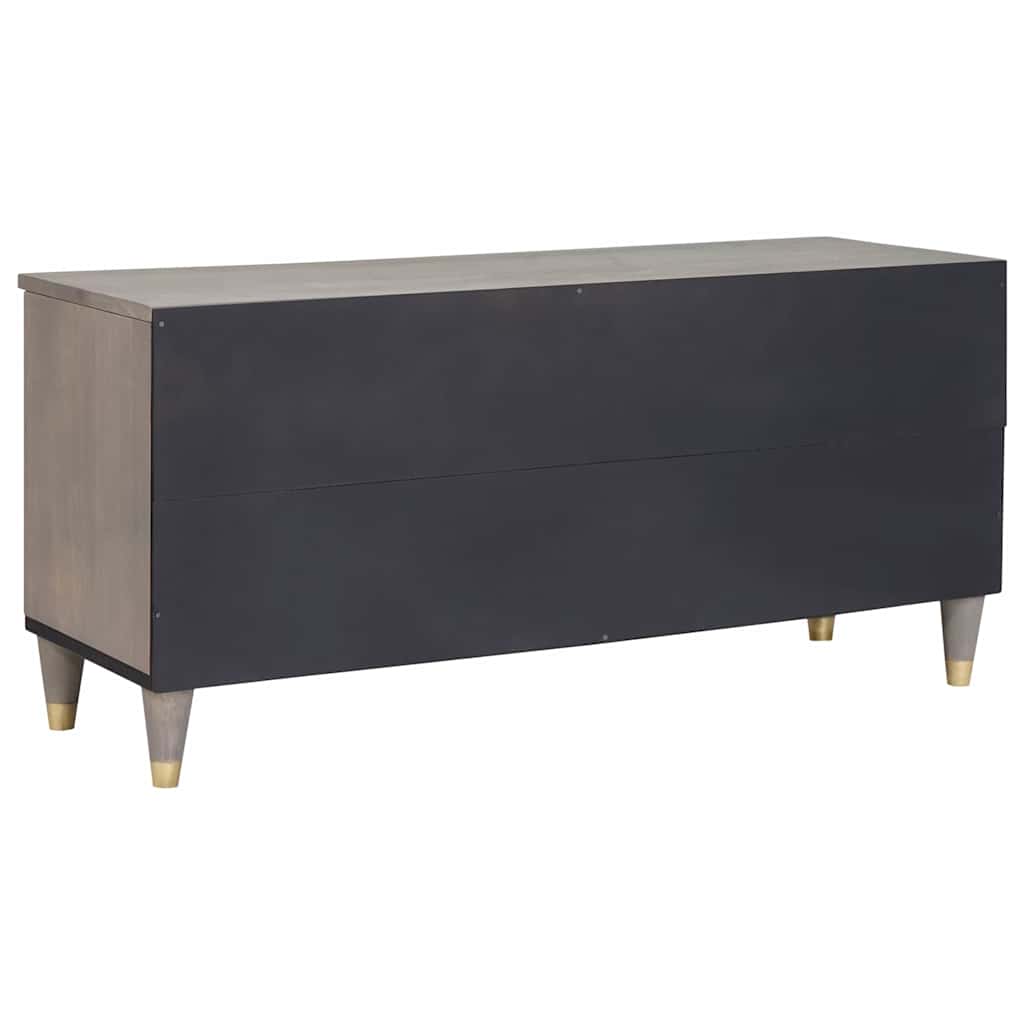 TV Cabinet with Drawer Grey 100 x 33 x 46 cm Solid Mango Wood