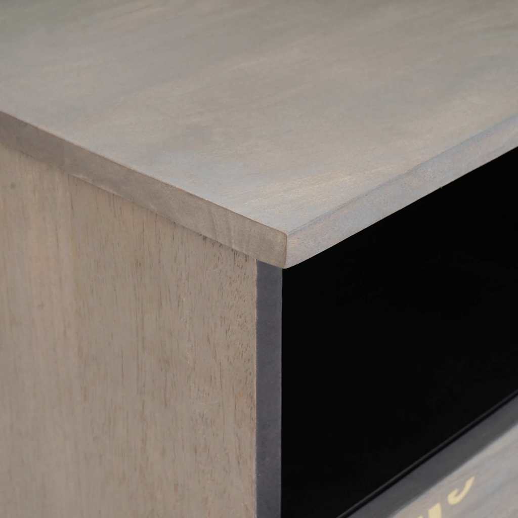 TV Cabinet with Drawer Grey 100 x 33 x 46 cm Solid Mango Wood