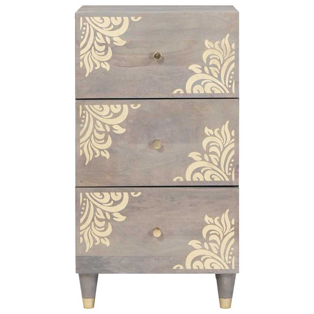 Sideboard Grey and Gold 40 x 33 x 75 cm Solid Mango Wood