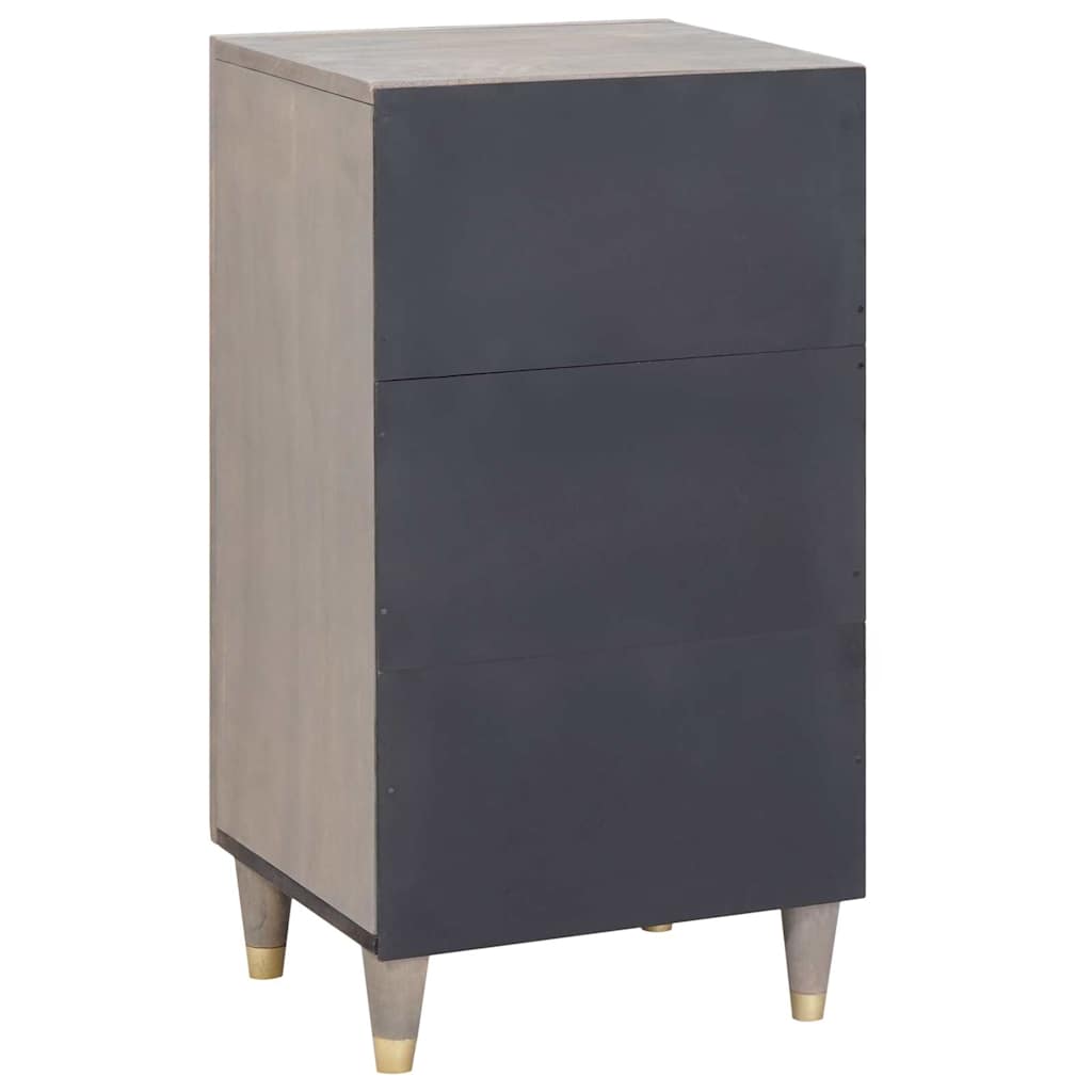 Sideboard Grey and Gold 40 x 33 x 75 cm Solid Mango Wood