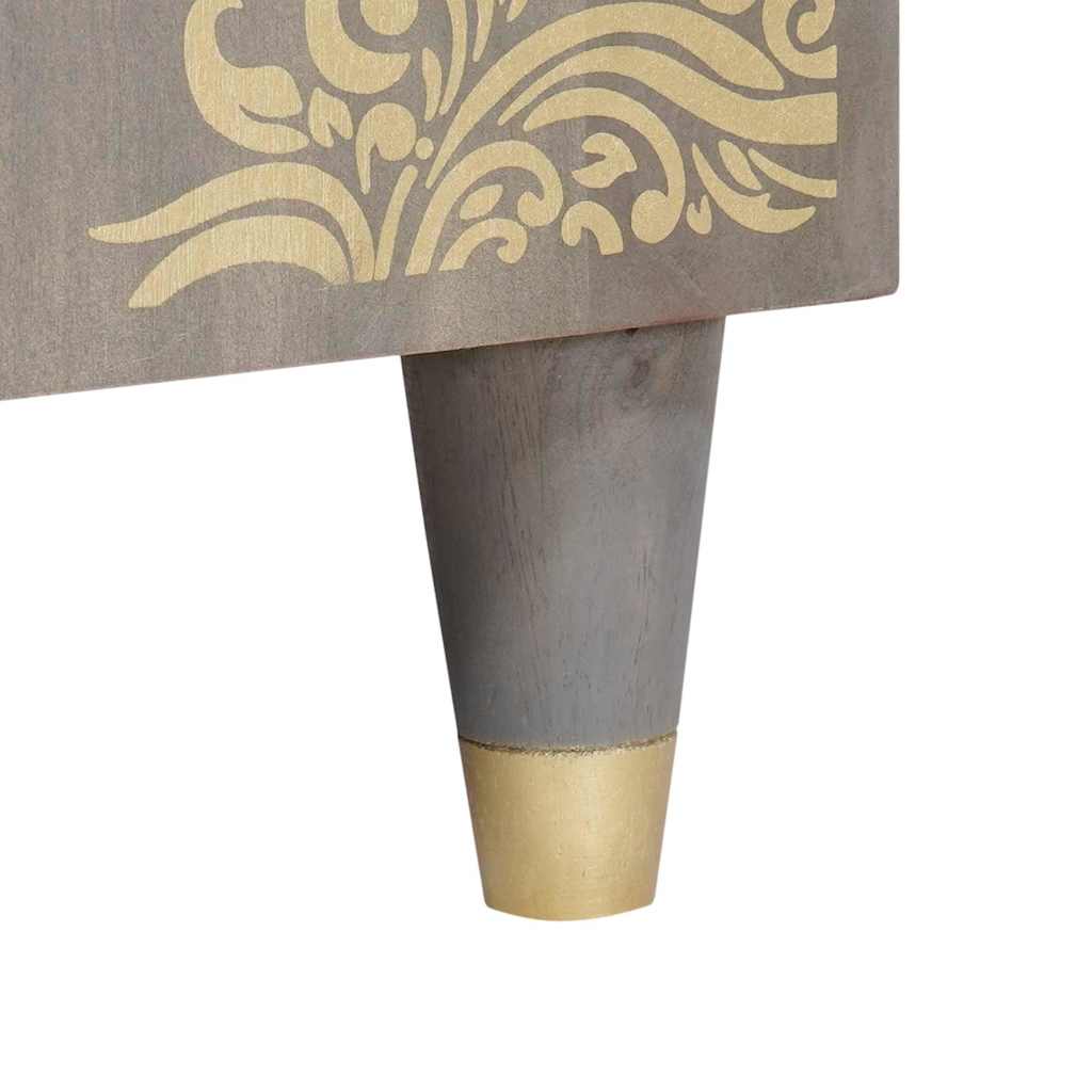 Sideboard Grey and Gold 60 x 33 x 75 cm Solid Mango Wood