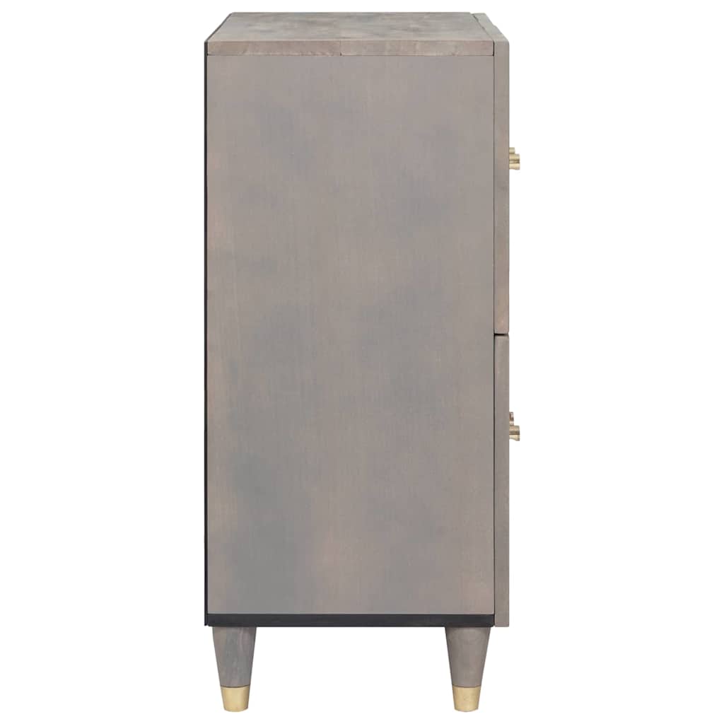 Sideboard Grey and Gold 60 x 33 x 75 cm Solid Mango Wood
