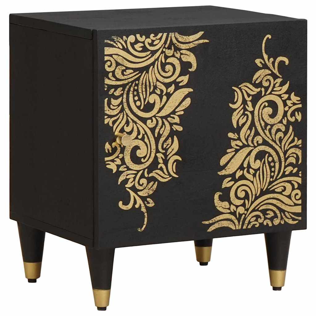 Bedside Cabinet with Door 2 pcs Black 40 x 33 x 46 cm