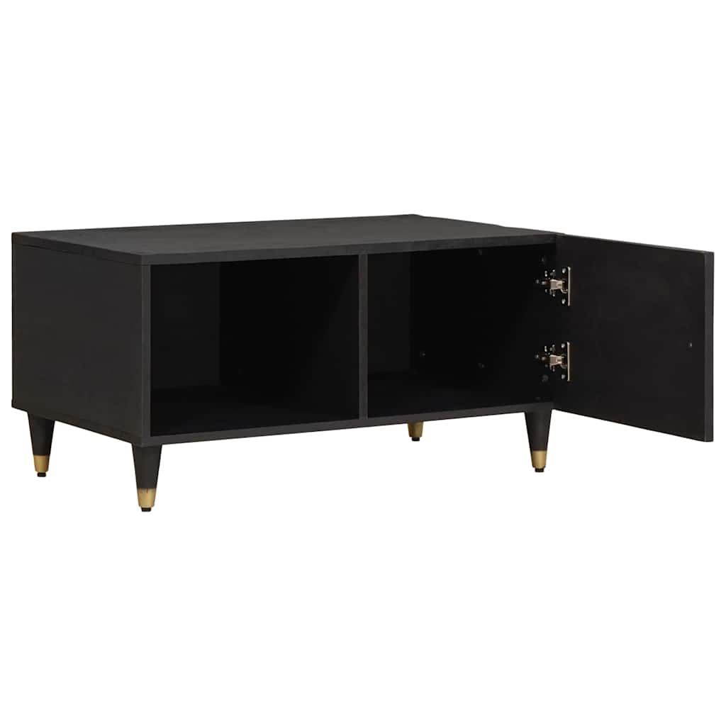 Coffee Table Black 80 x 50 x 40 cm Solid Mango Wood