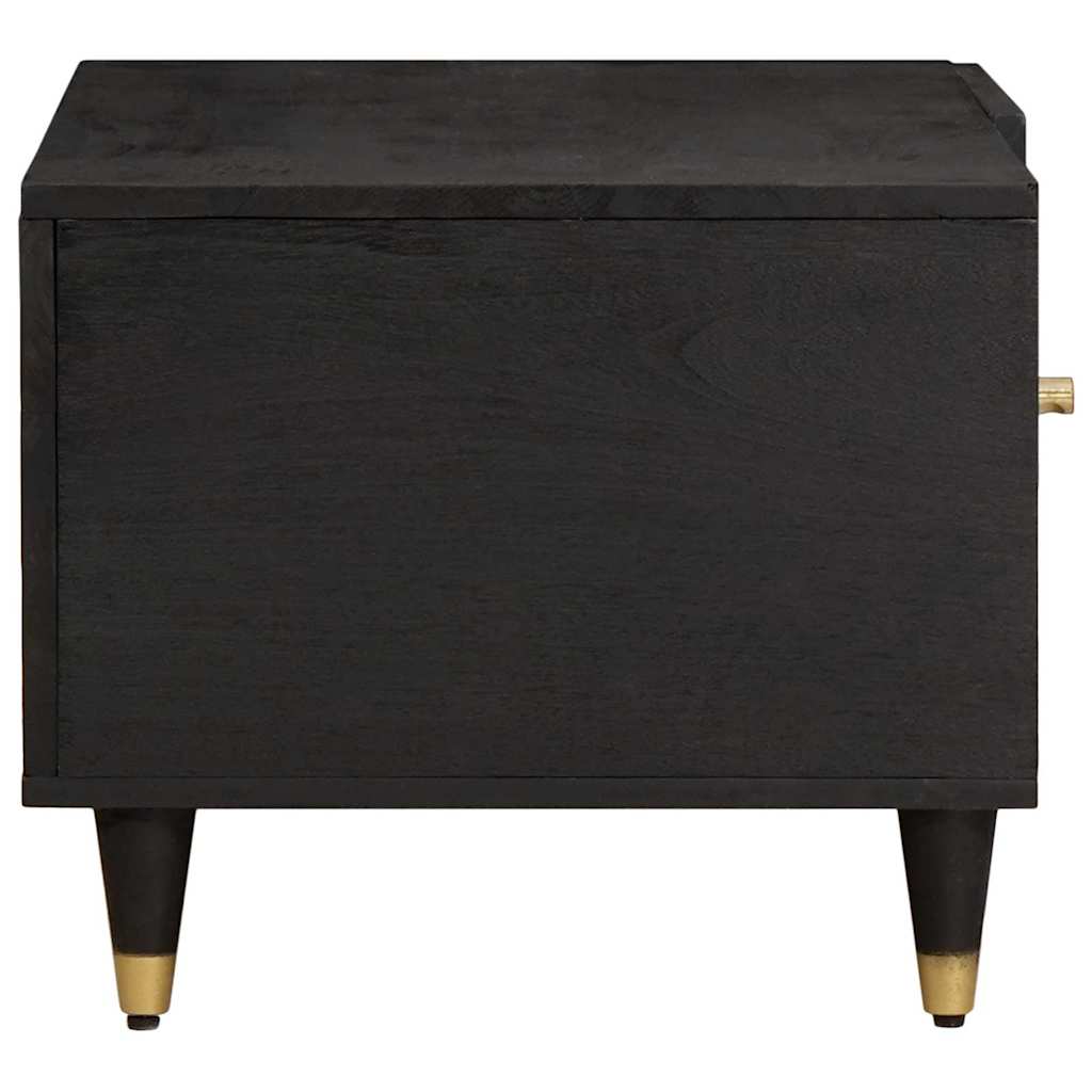 Coffee Table Black 80 x 50 x 40 cm Solid Mango Wood