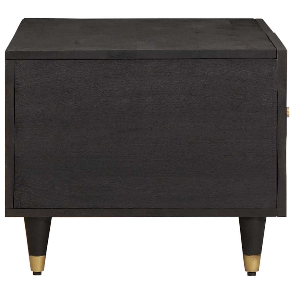 Coffee Table Black 80 x 50 x 40 cm Solid Mango Wood