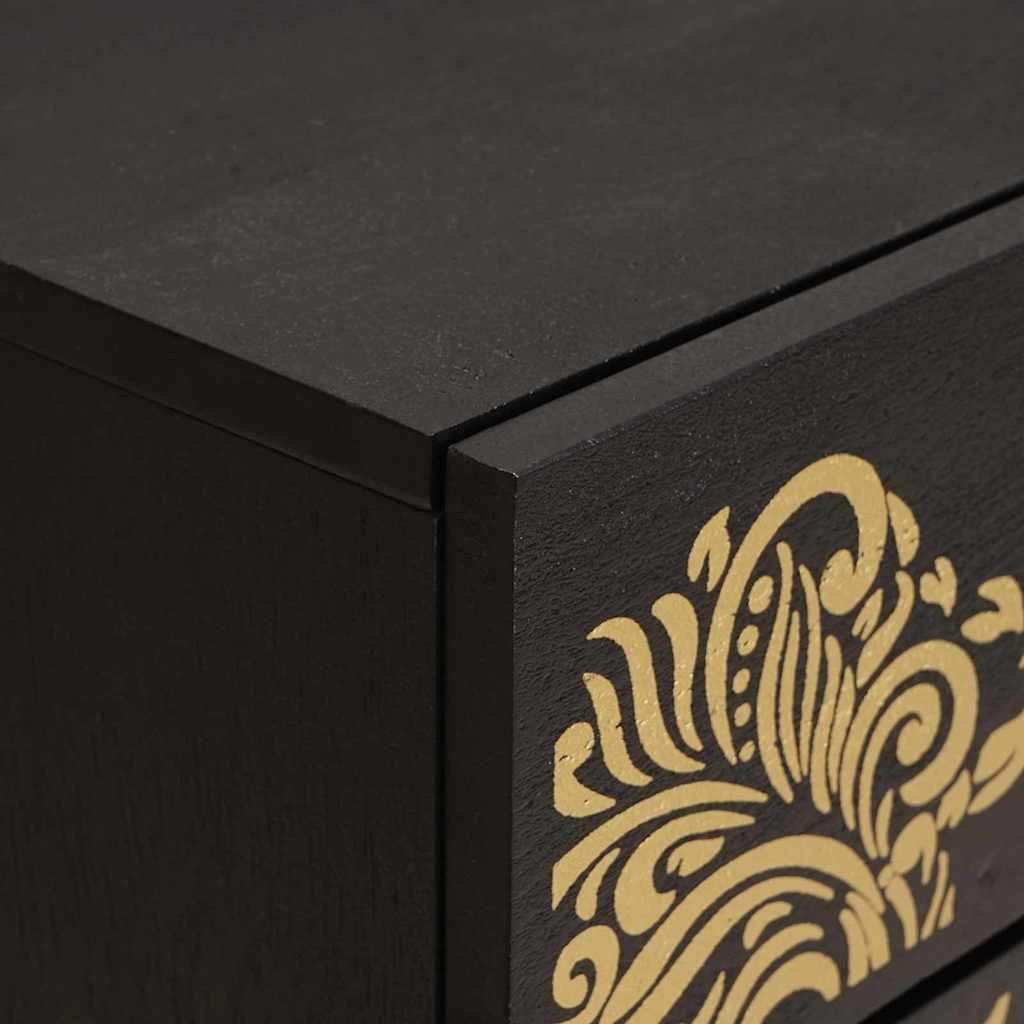 Bedside Cabinet with Door with Drawer Black 50 x 33 x 60 cm